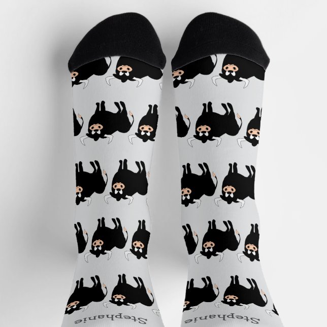 Chaussette Chaussettes Noir Bull Design (Haut)