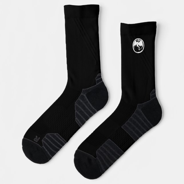 Chaussette Chaussettes noir haute performance Dragon blanc (Gauche)