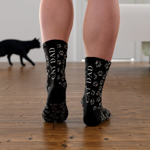 Chaussette Chaussettes noires à motif d'empreinte de patte po