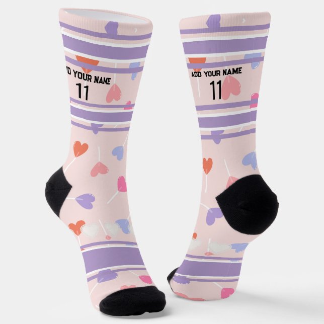 Chaussette Chaussettes Nom Numéro cœur (Angulaire)