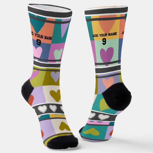 Chaussette Chaussettes numéro nom cœur Coloré (Angulaire)