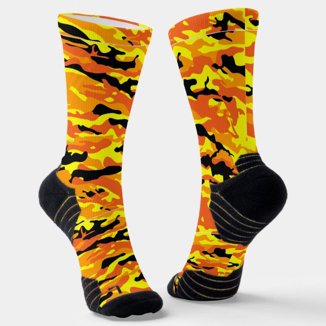 Chaussette Chaussettes Orange Crazy Camouflage (Angulaire)