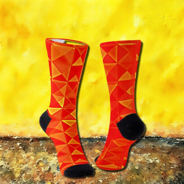 Chaussette Chaussettes orange triangle Op-Art rétro  (Créateur téléchargé)