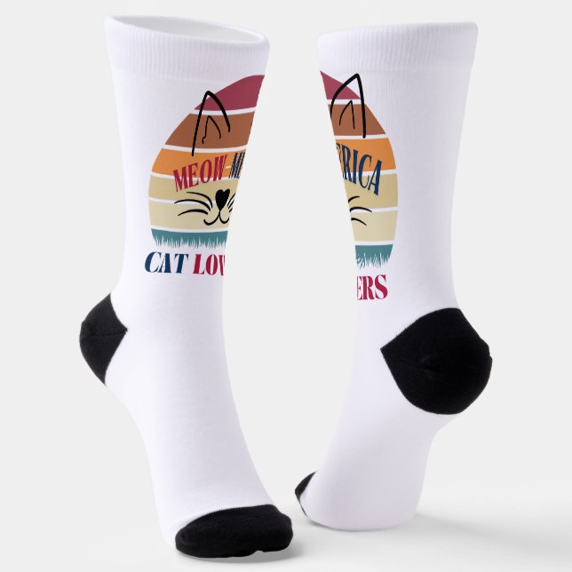 Chaussette Chaussettes patriotiques Meow-Merica Amoureux de l (Angulaire)