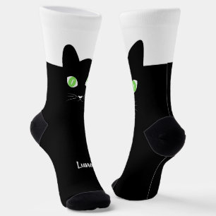 Chaussette Chaussettes personnalisées avec photo de chat noir