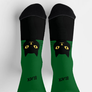 Chaussette Chaussettes Personnalisées Chat Noir - Cadeau pour