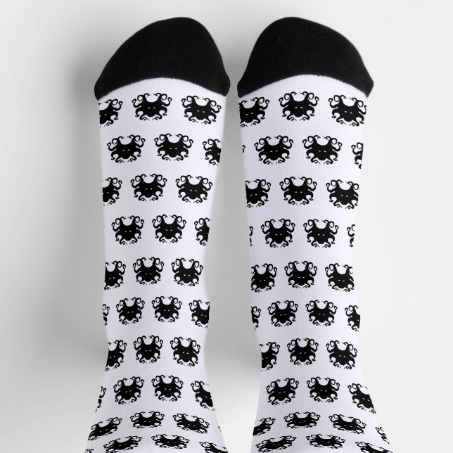 Chaussette Chaussettes Pieuvre - N&B - Unisexe (Haut)