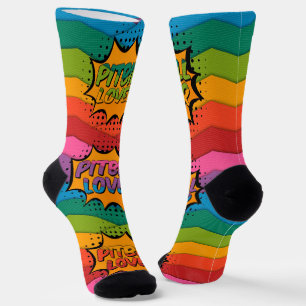Chaussette Chaussettes Pitbull Arc-en-ciel colorées