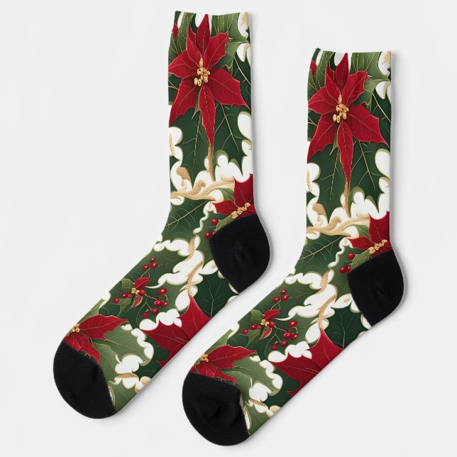 Chaussette chaussettes plantes de noël à gogo (Gauche)