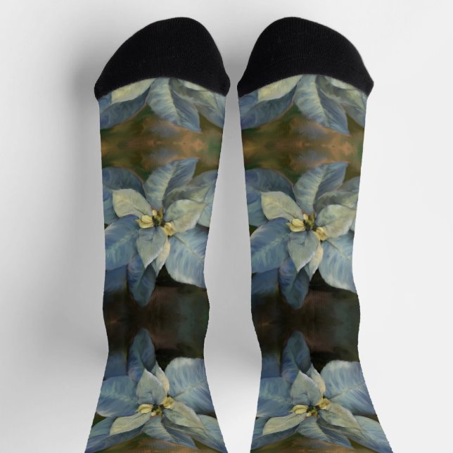 Chaussette Chaussettes - Poinsettia bleue (Haut)