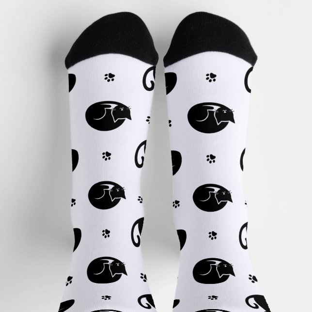 Chaussette Chaussettes pour équipage motif chats carrelés – D (Haut)