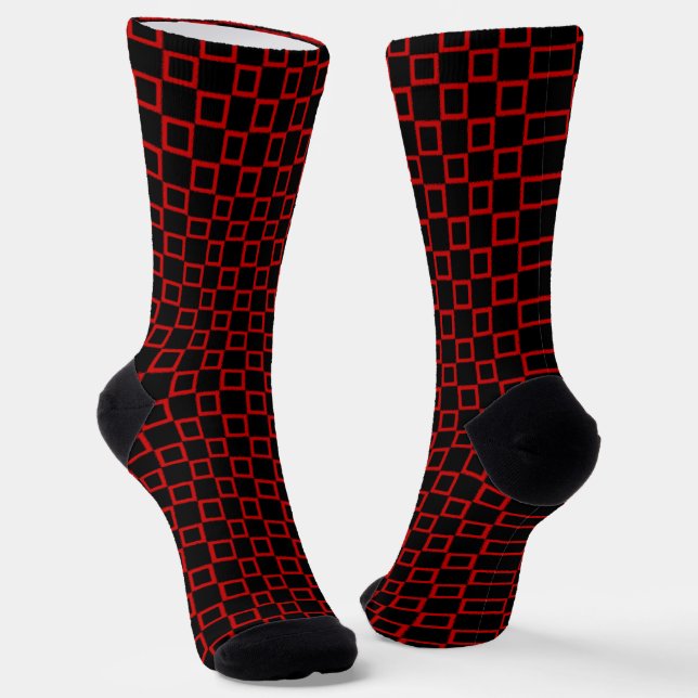 Chaussette Chaussettes pour femmes au design classique rouge  (Angulaire)
