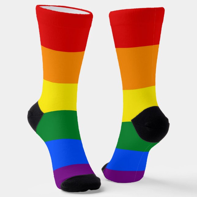 Chaussette Chaussettes pour femmes avec drapeau arc-en-ciel (Angulaire)