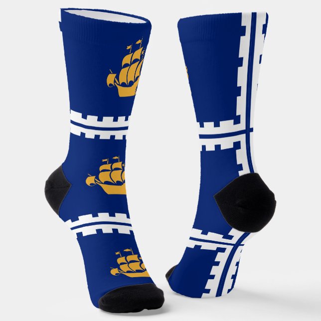 Chaussette Chaussettes pour femmes avec drapeau de Québec (Angulaire)