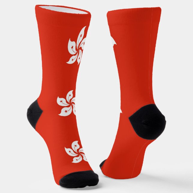 Chaussette Chaussettes pour femmes avec le drapeau de Hong Ko (Angulaire)