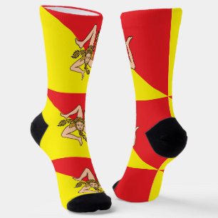 Chaussette Chaussettes pour femmes avec le drapeau de la Sici