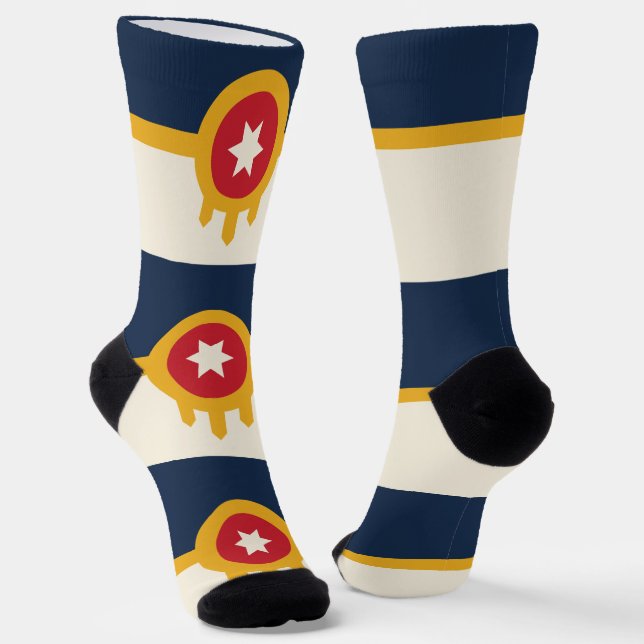 Chaussette Chaussettes pour femmes avec le drapeau de Tulsa,  (Angulaire)