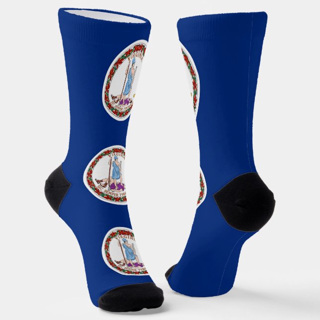 Chaussette Chaussettes pour femmes avec le drapeau de Virgini (Angulaire)