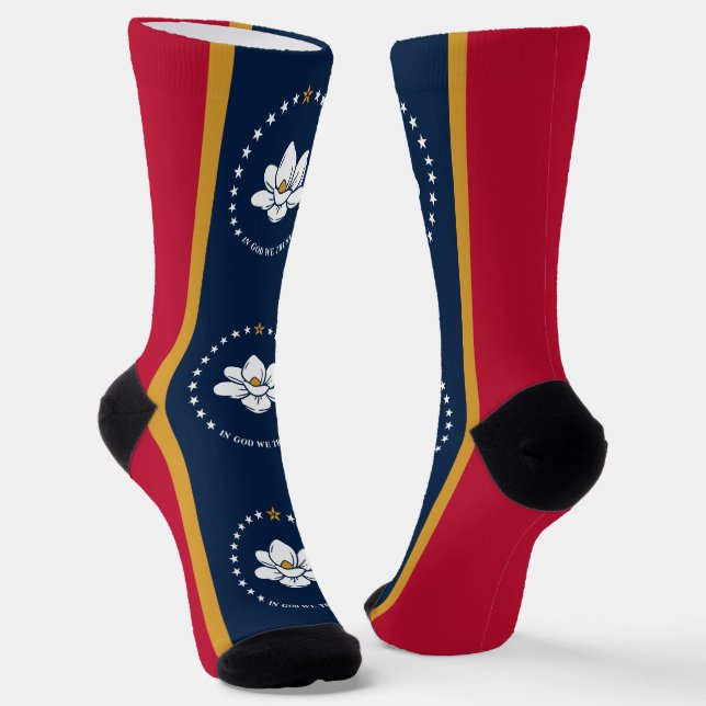 Chaussette Chaussettes pour femmes avec le drapeau du Mississ (Angulaire)