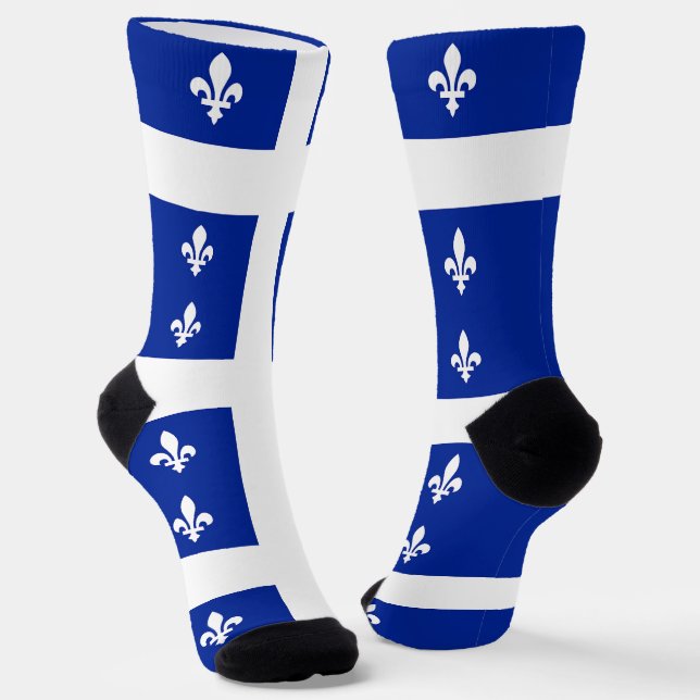 Chaussette Chaussettes pour femmes avec le drapeau du Québec, (Angulaire)