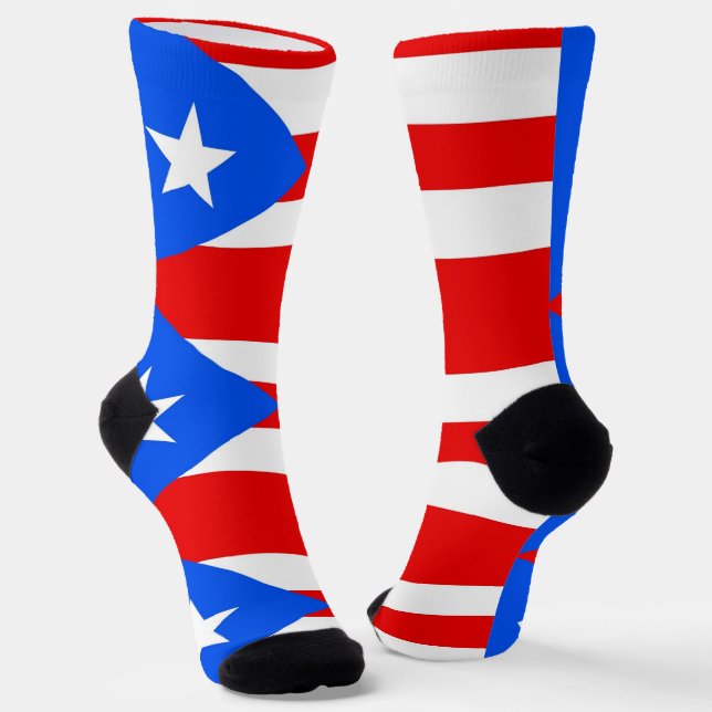 Chaussette Chaussettes pour hommes avec drapeau de Porto Rico (Angulaire)