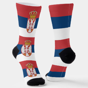 Chaussette Chaussettes pour hommes avec drapeau de Serbie