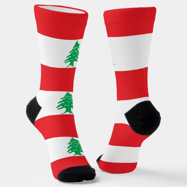 Chaussette Chaussettes pour hommes avec drapeau du Liban (Angulaire)