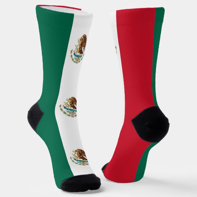 Chaussette Chaussettes pour hommes avec drapeau du Mexique (Angulaire)