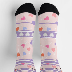 Chaussette Chaussettes Purple & Pink - Nom Numéro de cœur