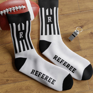 Chaussette Chaussettes rayées noir et blanc d'arbitre de foot