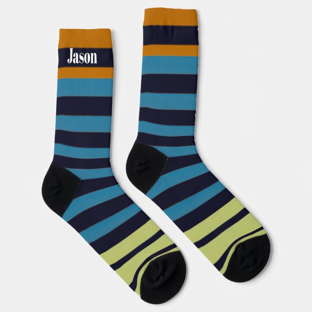Chaussette Chaussettes rayées pour papa Chaussettes de équipa (Droite)