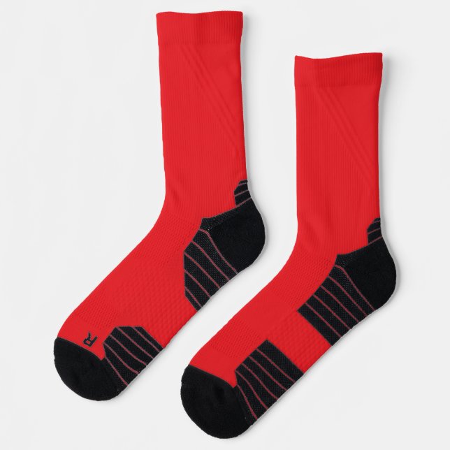 Chaussette Chaussettes Red High-Performance Athletic Crew (Gauche)