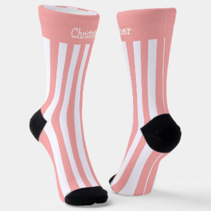 Chaussette Chaussettes Rose Et Blancs Design