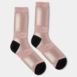 Chaussette Chaussettes rose Parties scintillant or