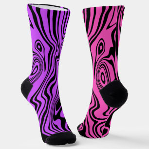 Chaussette Chaussettes Rose Violet Abstrait Vagues - Choisiss