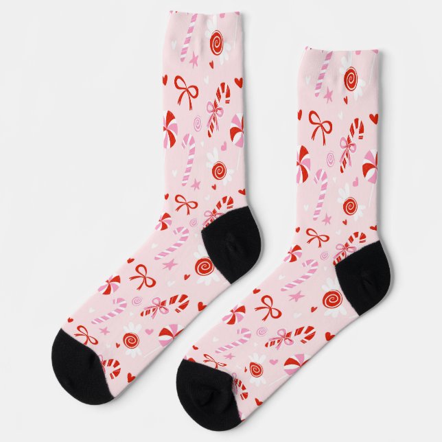 Chaussette Chaussettes roses bonbons sucrés (Gauche)