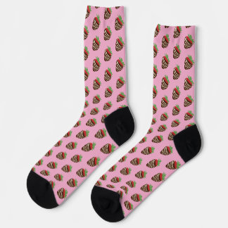 Chaussette Chaussettes roses fraise enrobée de chocolat