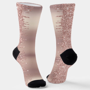 Chaussette Chaussettes roses Parties scintillant or