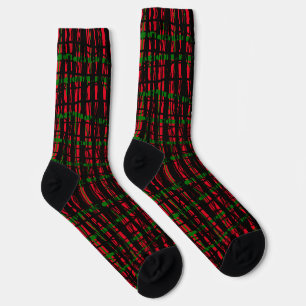 Chaussette Chaussettes - Rouge, Vert, Black Weave