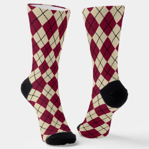 Chaussette Chaussettes Rouges Rétro à losanges 