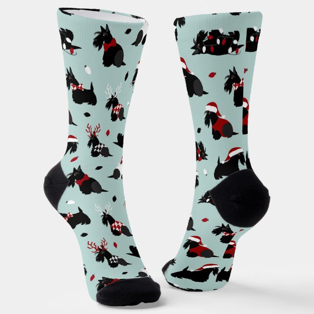 Chaussette Chaussettes Terrier écossaises de Noël (Angulaire)