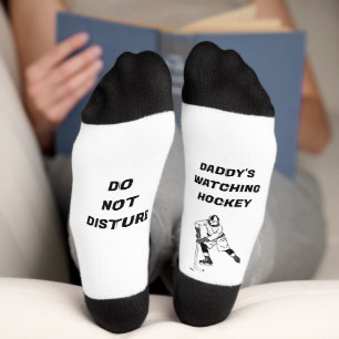 Chaussette Chaussettes texte de hockey sur glace et amusant