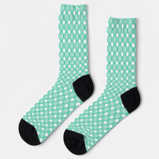 Chaussette Chaussettes Tourbillon Vert Blanc (Gauche)