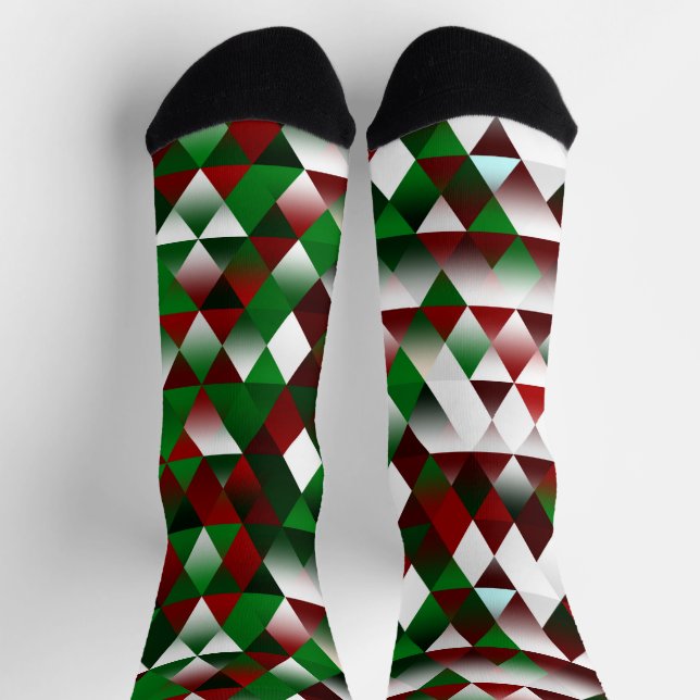 Chaussette Chaussettes triangles rouges et vertes (Haut)