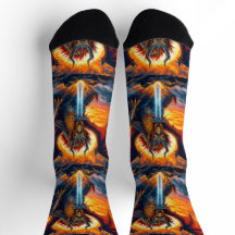 Chaussettes UNISEX Dragon Avec Épée 0040758