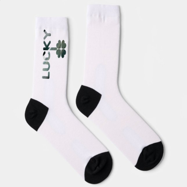 Chaussette Chaussettes Unisex LUCKY Tendance Abstrait blanc v (Créateur téléchargé)