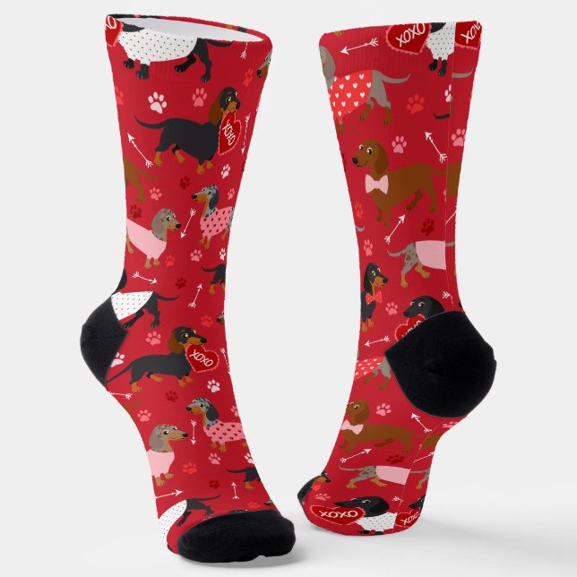 Chaussette Chaussettes Valentine Dachshund (Angulaire)