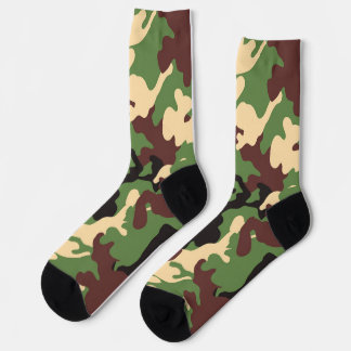 Chaussette Chaussettes vert camouflage et marron