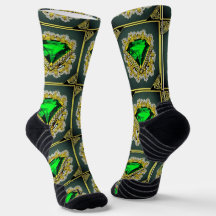 Chaussettes vert émeraude et un Motif diamant