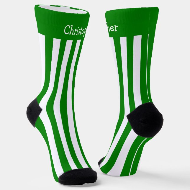 Chaussette Chaussettes Vert Et Blancs Design (Angulaire)